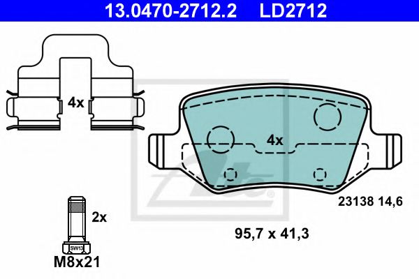 Тормозные колодки ATE 13.0470-2712.2