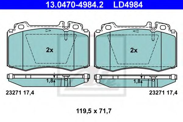 Тормозные колодки ATE 13.0470-4984.2