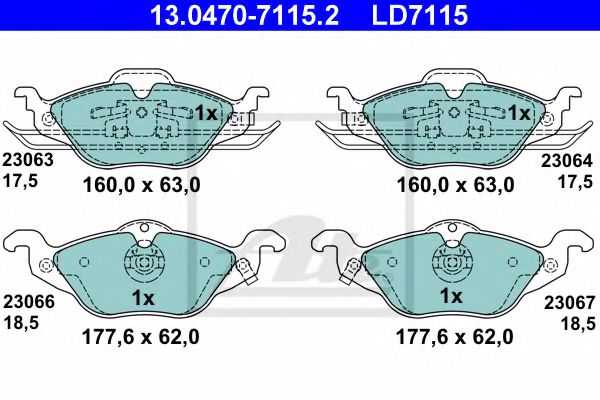 Тормозные колодки ATE 13.0470-7115.2