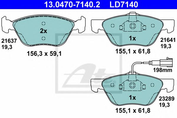 Тормозные колодки ATE 13.0470-7140.2