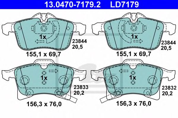 Тормозные колодки ATE 13.0470-7179.2
