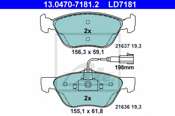 Тормозные колодки ATE 13.0470-7181.2