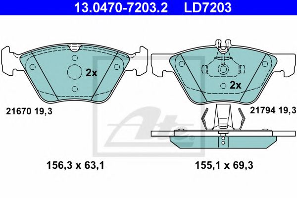Тормозные колодки ATE 13.0470-7203.2
