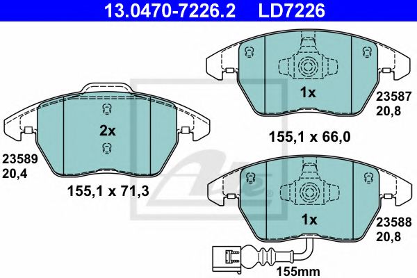 Тормозные колодки ATE 13.0470-7226.2