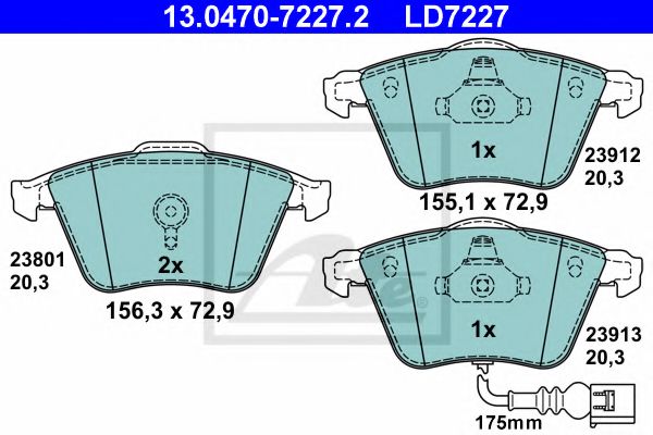 Тормозные колодки ATE 13.0470-7227.2