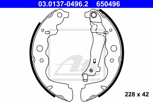Тормозные колодки барабанные ATE 03.0137-0496.2