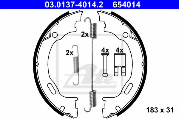 Тормозные колодки барабанные ATE 03.0137-4014.2