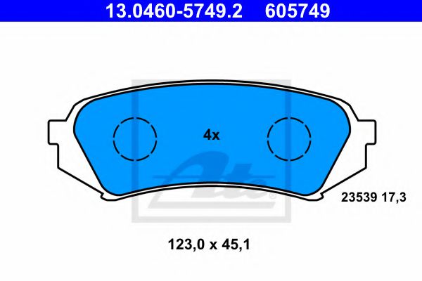 Тормозные колодки ATE 13.0460-5749.2