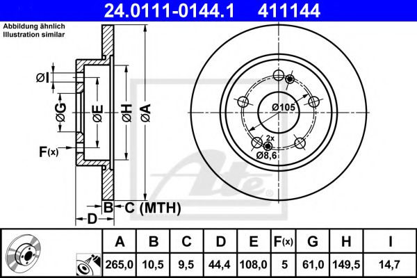 Тормозной диск ATE 24.0111-0144.1