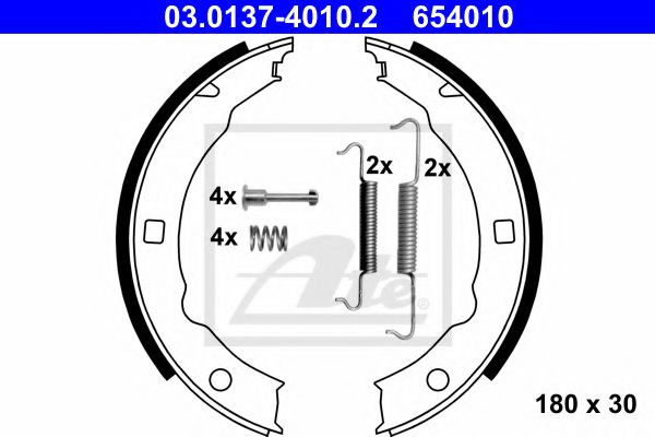 Тормозные колодки барабанные ATE 03.0137-4010.2