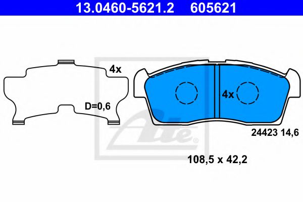 Тормозные колодки ATE 13.0460-5621.2