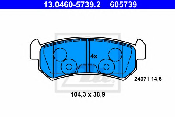 Тормозные колодки ATE 13.0460-5739.2