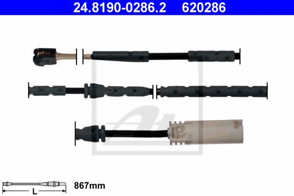 Датчик износа тормозных колодок ATE 24.8190-0286.2