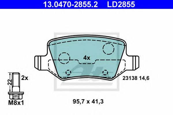 Тормозные колодки ATE 13.0470-2855.2
