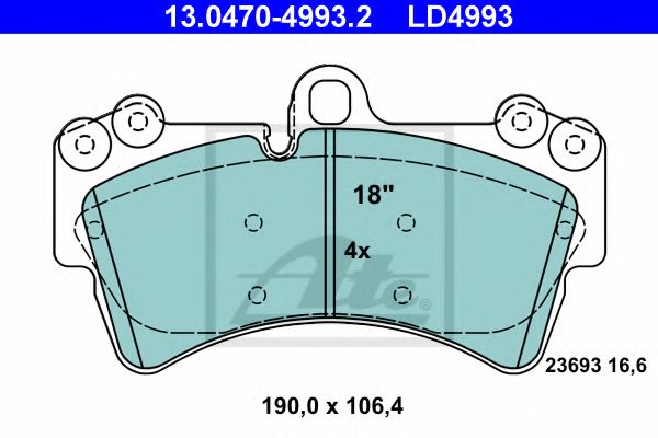 Тормозные колодки ATE 13.0470-4993.2