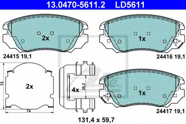 Тормозные колодки ATE 13.0470-5611.2