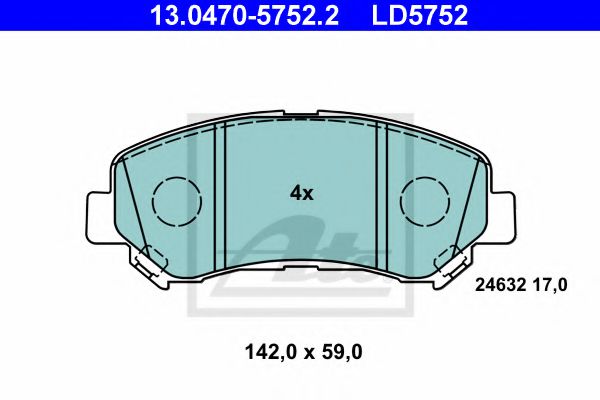 Тормозные колодки ATE 13.0470-5752.2