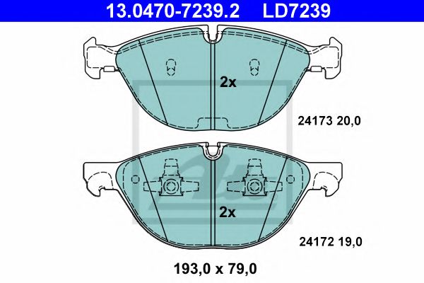 Тормозные колодки ATE 13.0470-7239.2
