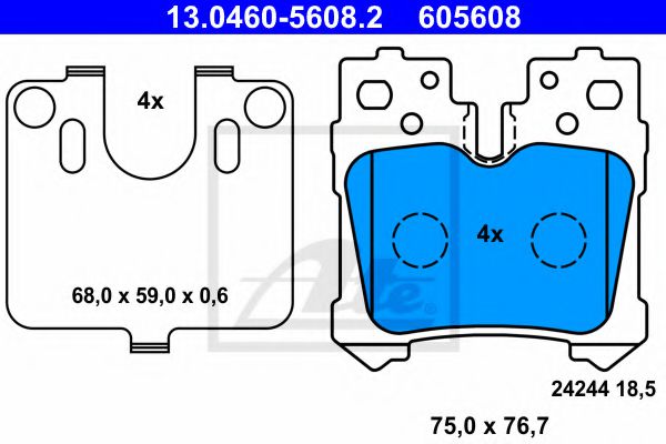 Тормозные колодки ATE 13.0460-5608.2