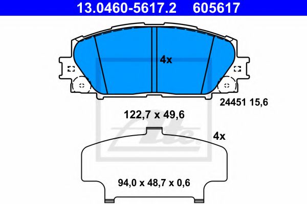 Тормозные колодки ATE 13.0460-5617.2