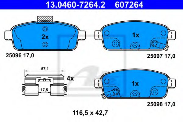 Тормозные колодки ATE 13.0460-7264.2