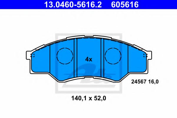 Тормозные колодки ATE 13.0460-5616.2