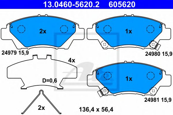 Тормозные колодки ATE 13.0460-5620.2