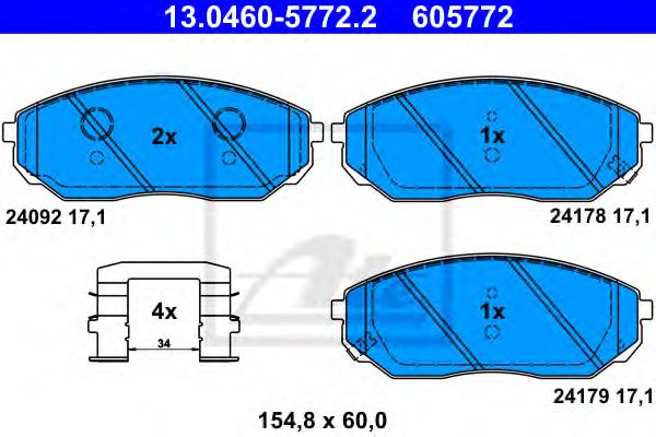 Тормозные колодки ATE 13.0460-5772.2