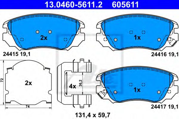 Тормозные колодки ATE 13.0460-5611.2
