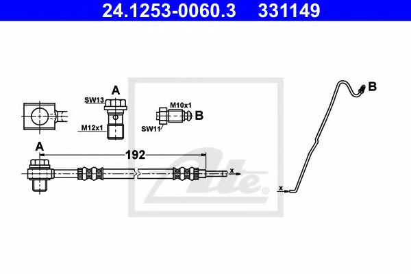 Тормозной шланг ATE 24.1253-0060.3