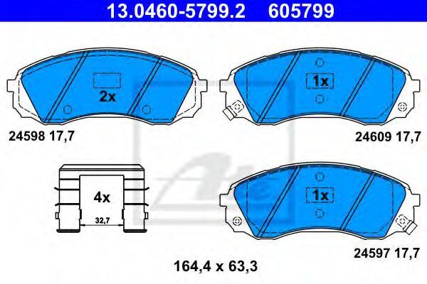 Тормозные колодки ATE 13.0460-5799.2