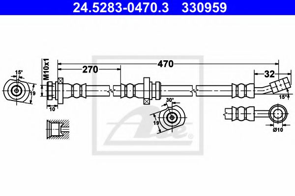Тормозной шланг ATE 24.5283-0470.3
