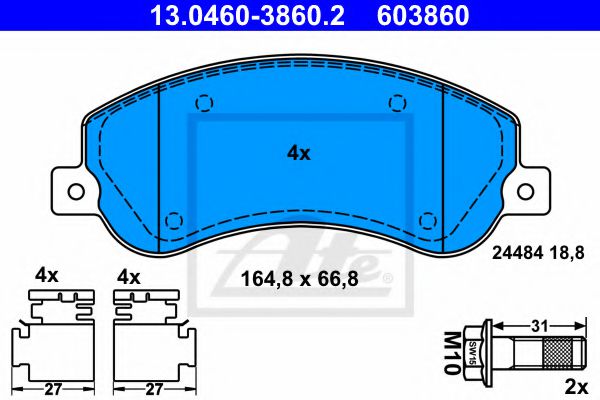 Тормозные колодки ATE 13.0460-3860.2