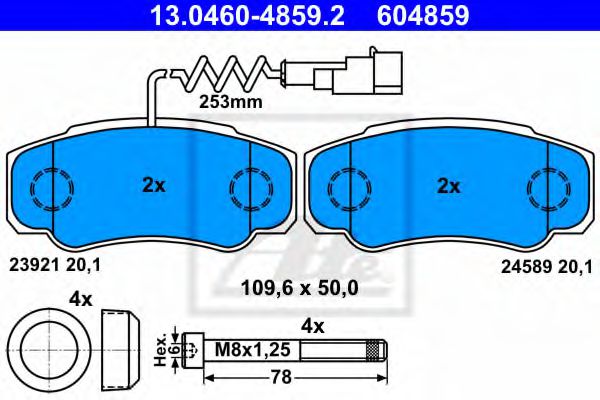 Тормозные колодки ATE 13.0460-4859.2