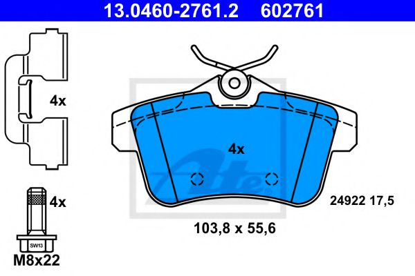 Тормозные колодки ATE 13.0460-2761.2