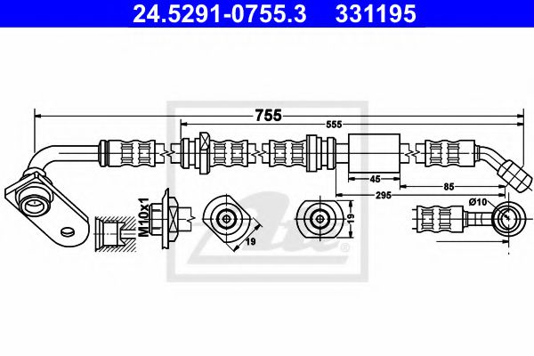 Тормозной шланг ATE 24.5291-0755.3