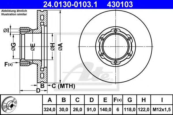 Тормозной диск ATE 24.0130-0103.1