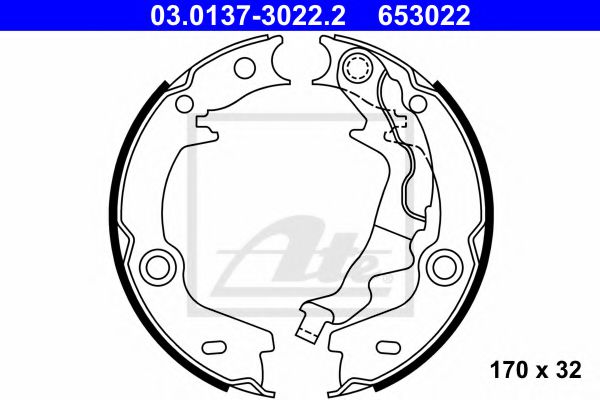 Тормозные колодки барабанные ATE 03.0137-3022.2