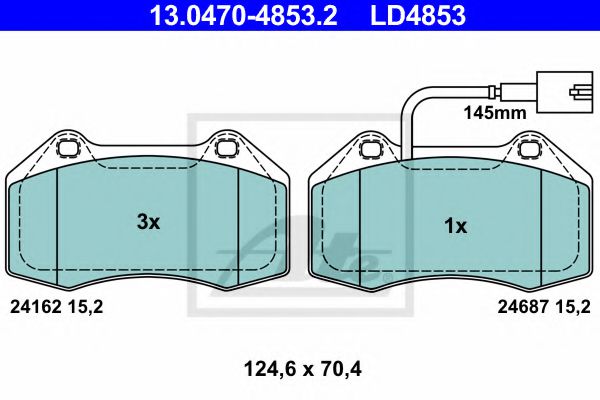 Тормозные колодки ATE 13.0470-4853.2