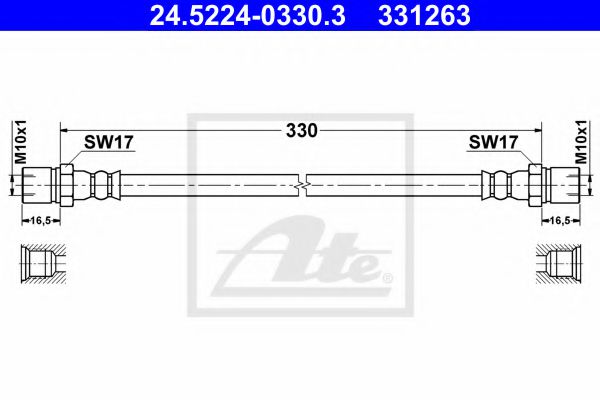 Тормозной шланг ATE 24.5224-0330.3