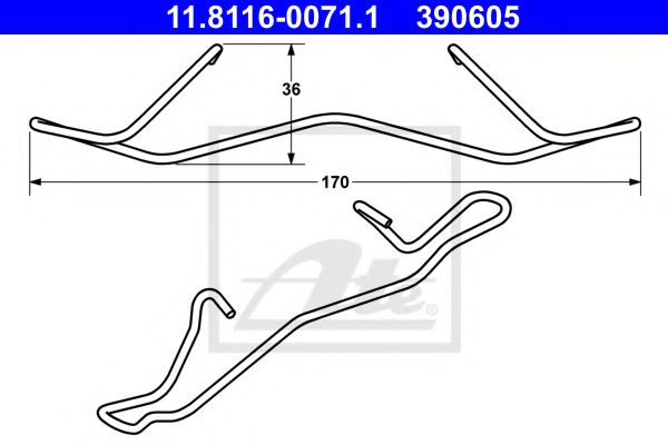 Пружина, тормозной суппорт ATE 11.8116-0071.1