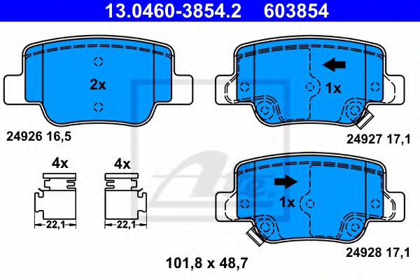 Тормозные колодки ATE 13.0460-3854.2