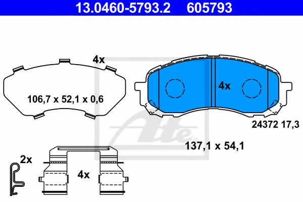 Тормозные колодки ATE 13.0460-5793.2