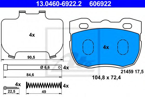 Тормозные колодки ATE 13.0460-6922.2