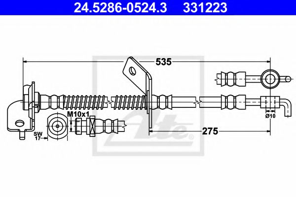 Тормозной шланг ATE 24.5286-0524.3