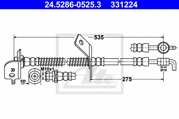 Тормозной шланг ATE 24.5286-0525.3