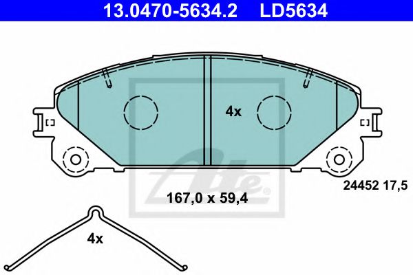 Тормозные колодки ATE 13.0470-5634.2