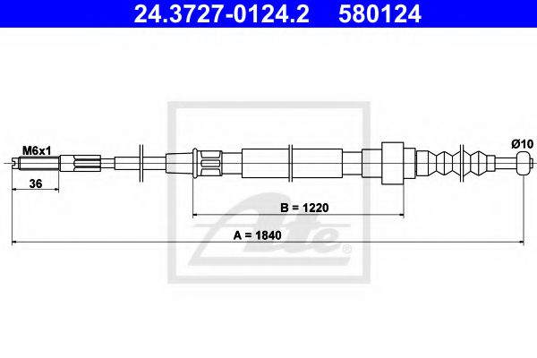 Трос ручного тормоза ATE 24.3727-0124.2