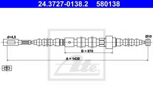 Трос ручного тормоза ATE 24.3727-0138.2