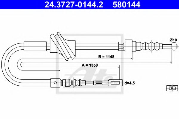 Трос ручного тормоза ATE 24.3727-0144.2